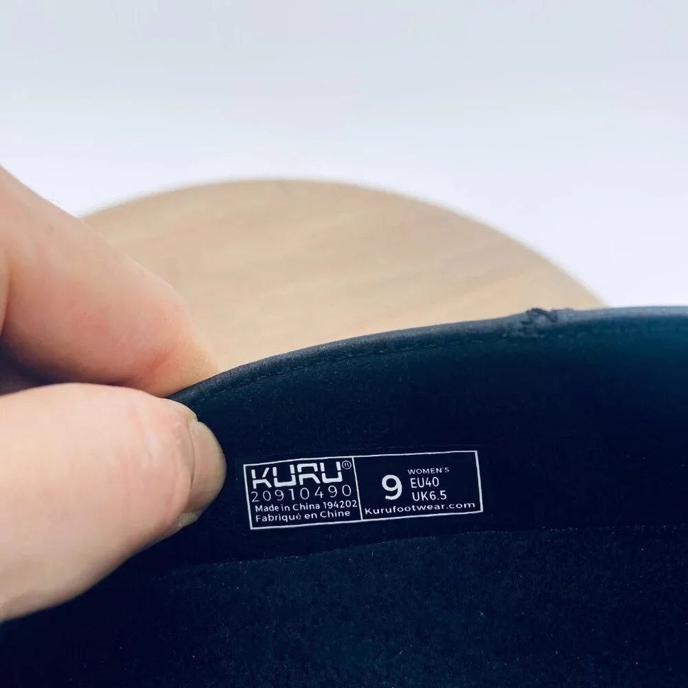 KURU Black and White Slip-On Athletic Shoes - Picture 5 of 11